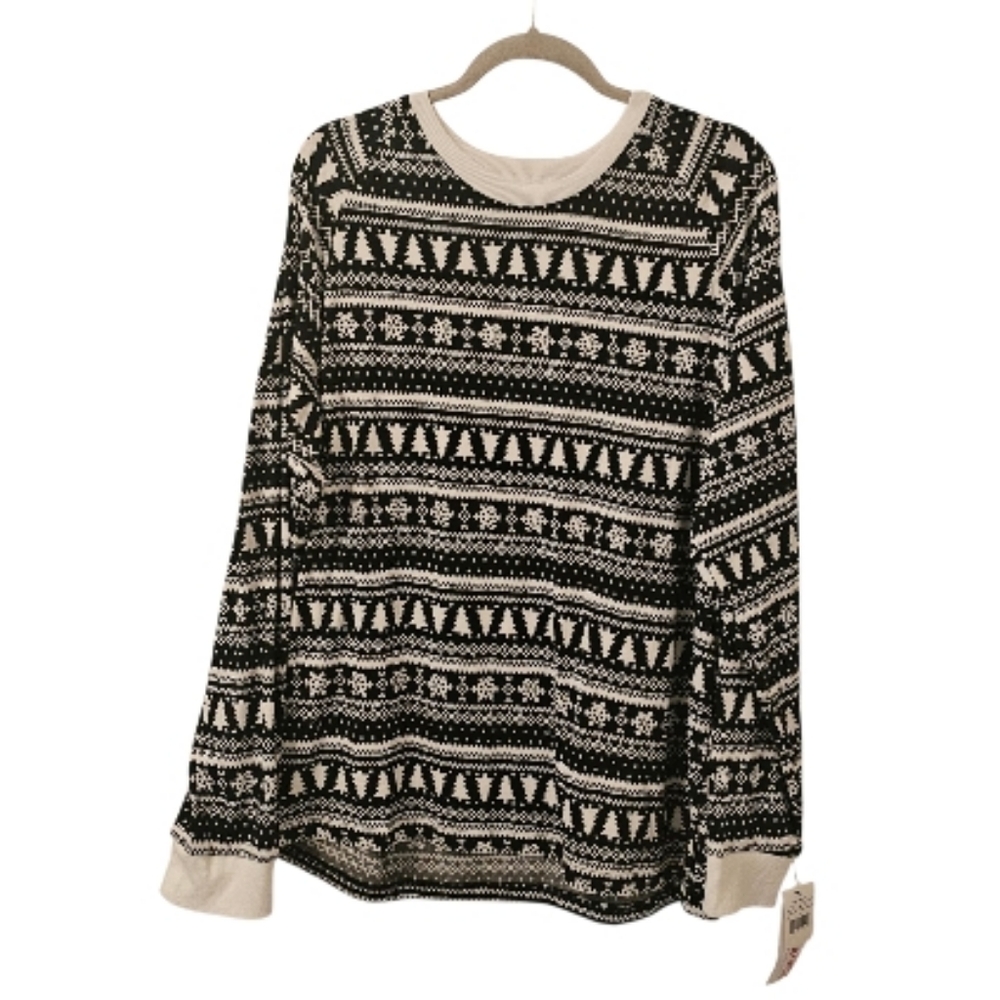 Black and White Pajamarama Men's Christmas Pajama Top